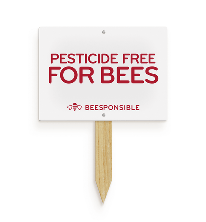 Garden Sign: Pesticide Free For Bees (11x8")